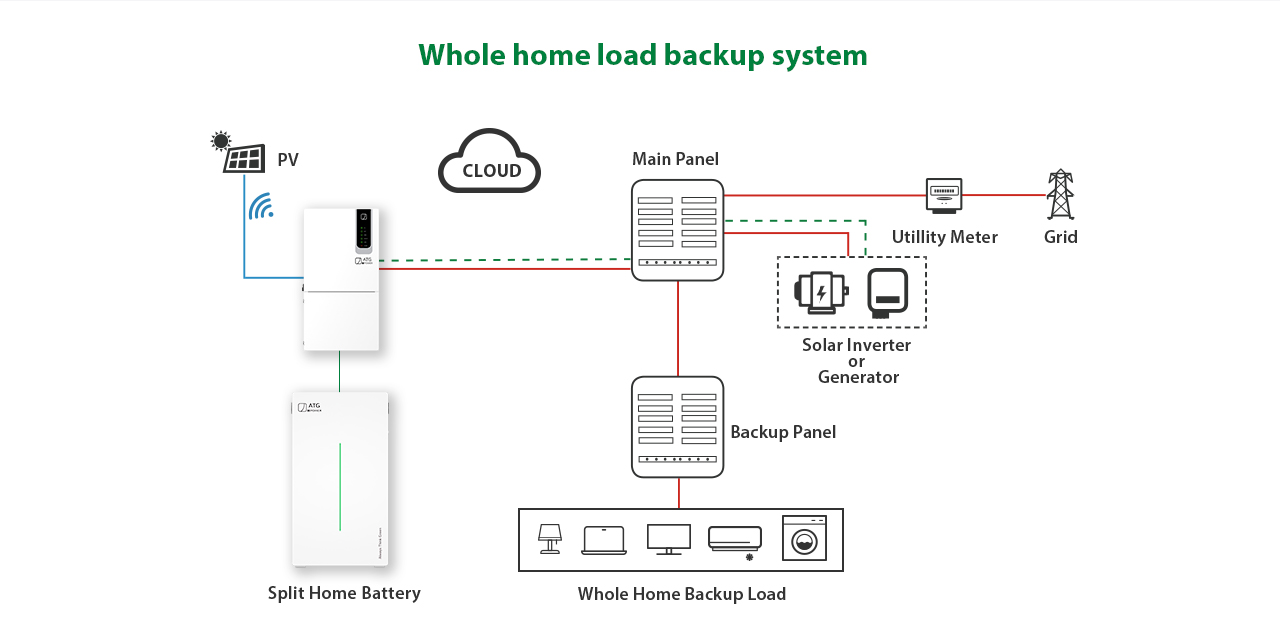 Whole home load backup system