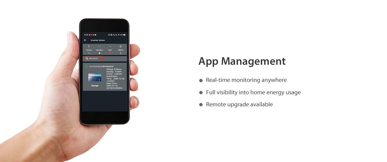 App management, real time monitoring, remote upgrade